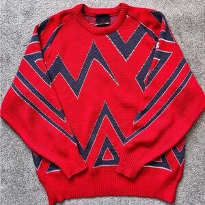 Vintage Demtre Ski/Snowboard 80s Retro Crewneck Sweater Size Large Wool Blend